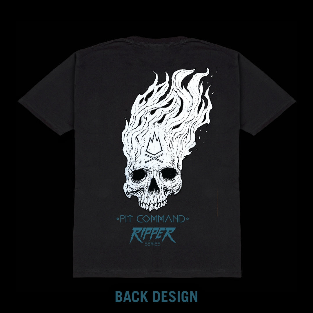 FLAMING SKULL T SHIRT RIPPER SERIES